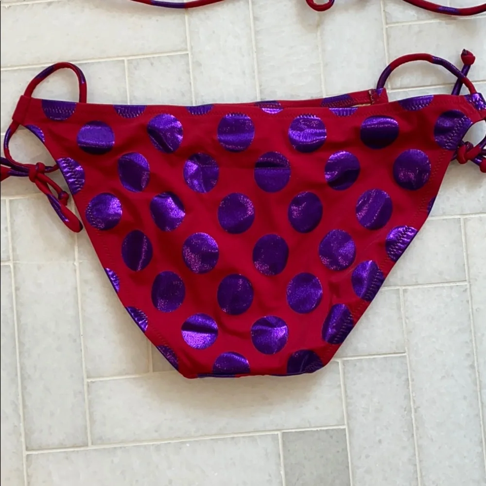 NWOT VICTORIAS SECRET PURPLE POLKA DOT BIKINI - Picture 4 of 7